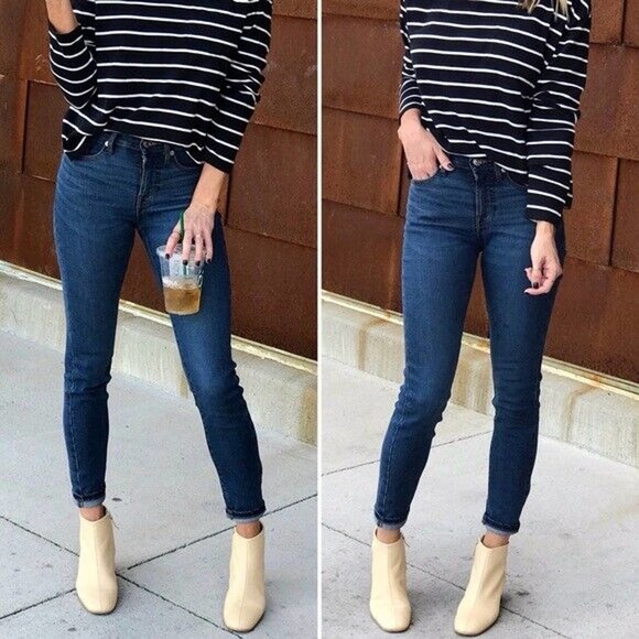 ✨2/$20 Everlane Mid Rise Skinny Ankle Jeans Blue Dark Wash Jean Size 26 H14249 - Picture 16 of 16